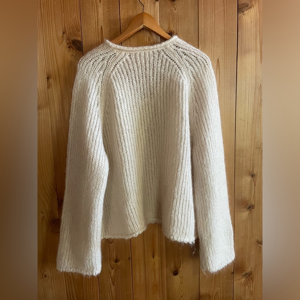 ARKET Loose-Knit Wool-Mohair Jumper Off White - Picture 6 of 9